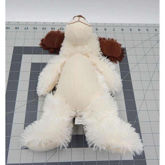 Toy Factory Sitting Dog Plush Stuffed White Brown Ears Embroidered Eyes 2011 - Picture 7 of 9